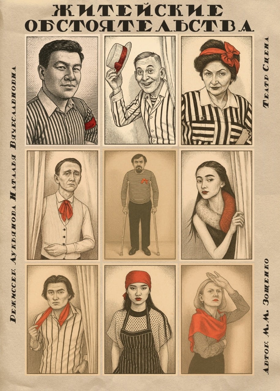 ПО РАССКАЗАМ М.ЗОЩЕНКО: «ЖИТЕЙСКИЕ ОБСТОЯТЕЛЬСТВА» в Алматы