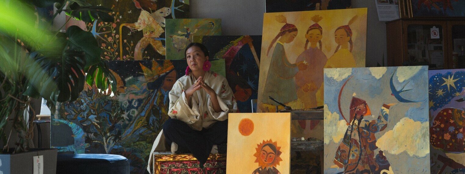 Открытие выставки Айгерим Карибаевой «Моё небо надо мной» в Алматы